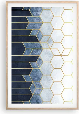 Produktbild von Gerahmtes Poster - Rahmen in heller Eiche - Abstraktion Figuren Geometrisch - 61x91,5 cm - Wand Bild - Wanddeko - Wandbilder - Kunstposter - Wandposter - Bilderrahmen - Bilder - P2NPA61x91-5135