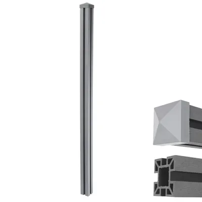 Immagine prodotto di Palo in WPC Sarthe Recinzione in WPC, paletto, sistema a innesto 1,88 m ~ grigio