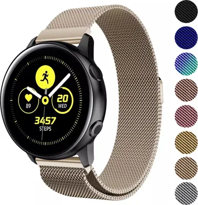 Produktbild von Milanese Armband für ihre Uhr, Stegbreite 20mm, Huawei Watch GT 2, Samsung Active2 – Champagner