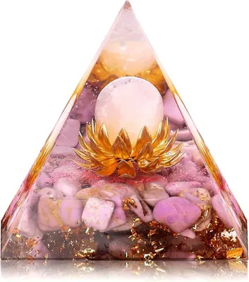 Productafbeelding van Kristallen Orgon Piramide - Energie Piramide Genezend - Meditatie en Rust - Zelfnivellerend - 60 x 60 x 60 mm