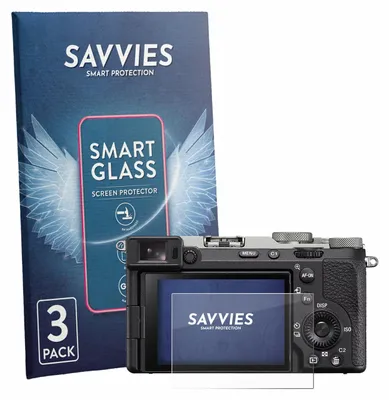 Produktbild von 3x Savvies Schutzglas Folie für Sony A7C II 9H Panzer Schutzfolie Glas Displayschutz klar transparent
