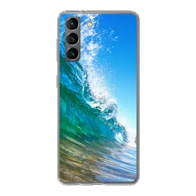 Produktbild von MuchoWow® Handyhülle Schutzhülle Hülle für Samsung Galaxy S21 Nahaufnahme einer Welle, die sich vor der Küste von Hawaii bricht Silikon Softcase Handy Hülle - Softcase
