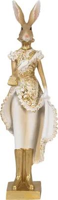 Lapin Champêtre Clayre & Eef - Figurine Polyrésine Pastel 14cm NEUF