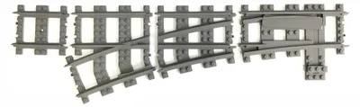 Productafbeelding van Trixbrix Wissel links R104 – rails voor LEGO® City trein, accessoires compatibel met klemblokjes