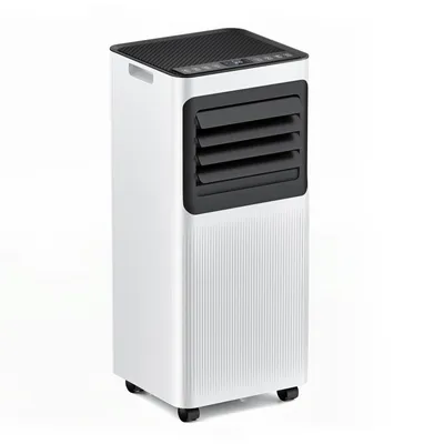Obrázok produktu pre Mobilná klimatizácia ZELURXX 7000 BTU/h, klimatizačné zariadenie 4 v 1 s odvodnou hadicou, LED displejom, diaľkovým ovládaním, 24-hodinovým časovačom, 2 stupňami ventilácie, biela