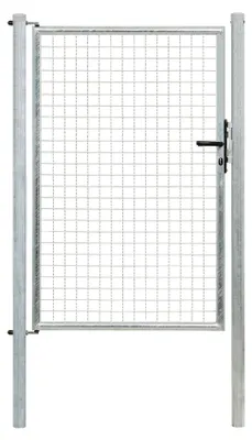 Produktbild von Alberts Wellengitter-Einzeltor mit Zubehör, Breite 100 cm, Höhe 150 cm, feuerverzinkt, zum Einbetonieren, Pfostenstärke 60 mm