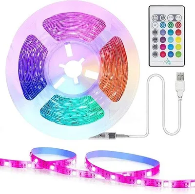 Immagine prodotto di Striscia luminosa LED RGB multicolore da 2 m per TV - Strisce LED con telecomando e cambio colore
