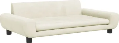 Zdjęcie produktu dla vidaXL Legowisko dla psa kremowe 100x54x33 cm aksamitne