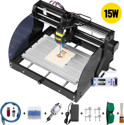 Obrázek produktu pro CNC gravírovací stroj, vysokorychlostní motory, řízení GRBL, s 15000mw laserem