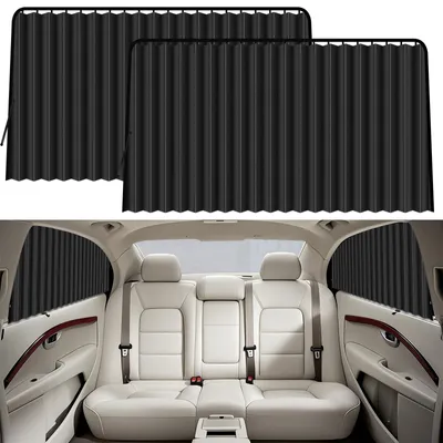 Image de Rideau pare-soleil pour voiture, magnétique, en deux parties, rideau occultant universel pour vitres latérales, protection solaire pour enfants, rideau intimité, protection contre les UV, protection contre la chaleur