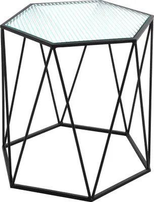 Produktbild von HAKU Beistelltisch schwarz - Metall, Sicherheitsglas 5 mm, B/H/T: 46x46x40 cm