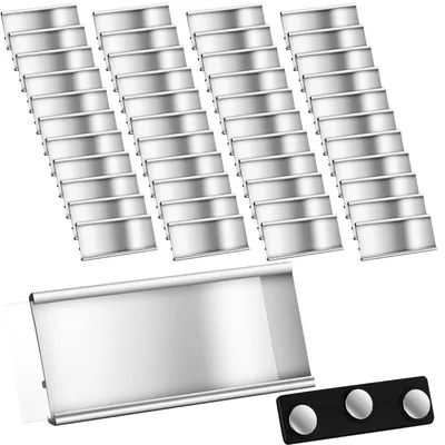 Image de Solidchoice - Plaquettes nominatives magnétiques en aluminium avec double aimant (lot de 50)