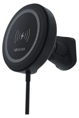 Zdjęcie produktu dla Forever Uchwyt Samochodowy Do Kratki Mach-300 Magnetyczny Z Ładowaniem Bezprzewodowym Czarny Qi2 15W