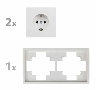 Produktbild von Steckdosen Set McPower Shallow "Beginner 2S-Profi", 3-teilig, Klemmanschluss, weiß, matt