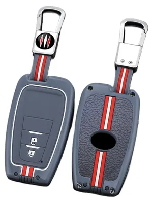 Image de Housse de protection pour clé de voiture - Gris, pour Toyota, avec 3 boutons
