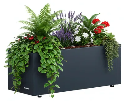 Produktbild von Herstera Garden Cube Balcony M Metall Blumenkasten Outdoor 60x25x25 cm