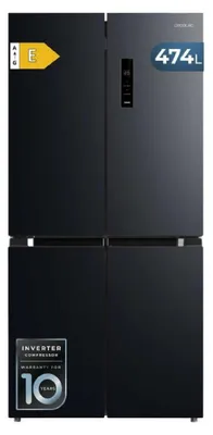Image de Cecotec Réfrigérateur 4 Portes Total No Frost de 474L Bolero CoolMarket 4D 474 Dark E. 177,5cm de Hauteur, 83,3 cm de Largeur