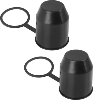 Produktbild von 2er Set Anhängerkupplung Schutzkappe mit Sicherungsring | AHK Kappe | Anhängervorrichtung Abdeckkappe schwarz | Kugelschutzkappe | Universal Abdeckung für PKW Anhängerkupplungen | Witterungsbeständig