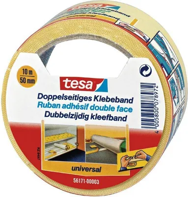 Productafbeelding van Tesa® 56171-00003-01 Legband / Plakband, dubbelzijdig, 10 m x 50 mm, universeel