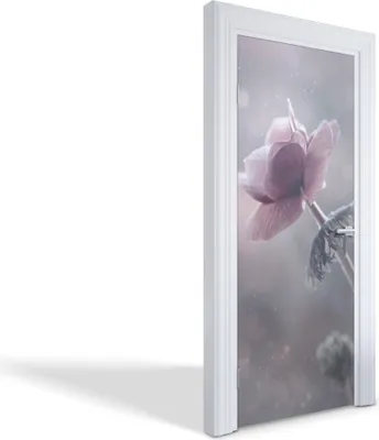 Produktbild von Türdeko Aufkleber Selbstklebende Wandsticker Personalisiert - Eine zarte Blume - 75 x 205 cm