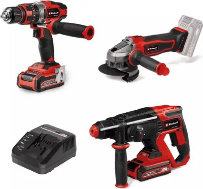 Produktbild von Set bestehend aus Bohrmaschine, Schleifmaschine und Schlagbohrmaschine (jeweils mit 3,0 Ah Akku) - EINHELL 4257242