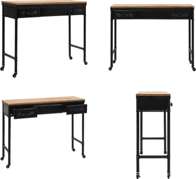 Zdjęcie produktu dla vidaXL Stolik konsola z płyty MDF i drewna jodłowego 100 x 33,5 x 80 cm - Stolik konsola - Stoliki - Stoliki