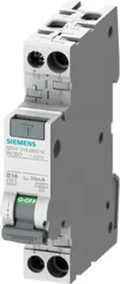 Image de Siemens 5SV13166KK13 Disjoncteur différentiel/disjoncteur de ligne 2 pôles 13 A 0.03 A 230 V (5SV13166KK13)