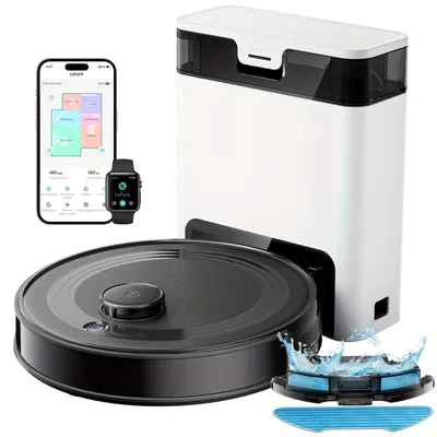 Produktbild von Saugroboter - Roboterreiniger - Saugroboter - Wischroboter - Intelligenter Staubsauger - Schwarz