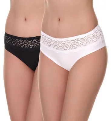 Produktbild von Merry Style Damen Slip MSGAB21 ((2Pack) Schwarz/Weiß, 36 (Herstellergröße: S))