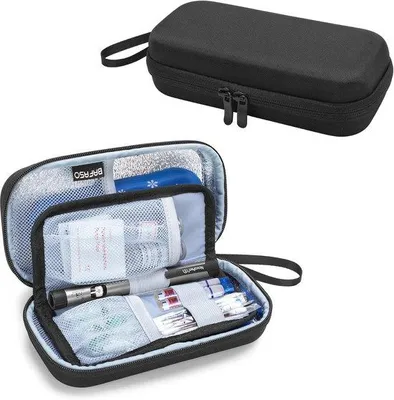 Produktbild von Famanu Isolierte Insulin Kühltasche - Wasserdichter Organizer für Diabetesaccessoires - Schwarz