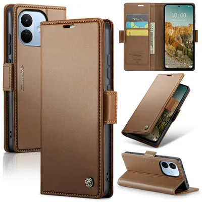Produktbild von Lederhülle für Xiaomi Redmi Note 17 Pro Brieftasche Kartenfach Schutzhülle mit Standfunktion Braun