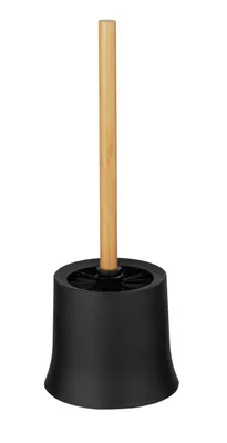Produktbild von WENKO WC Garnitur Toiletten Bürsten Halter Kunststoff Klo Basic Bambus schwarz
