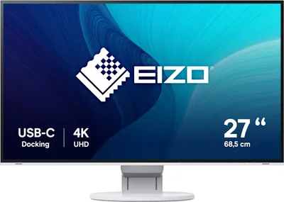 Produktbild von EIZO FlexScan EV2785-WT Monitor, 27 Zoll (68,6 cm), 4K UHD, IPS, 14 ms, Weiß, 1300:1, HDMI, DisplayPort, USB-C, Lautsprecher, ergonomisch verstellbar, flimmerfrei