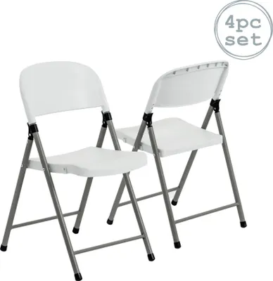 Produktbild von Harbor Housewares Klappbockstühle – Weiß – 4er-Pack