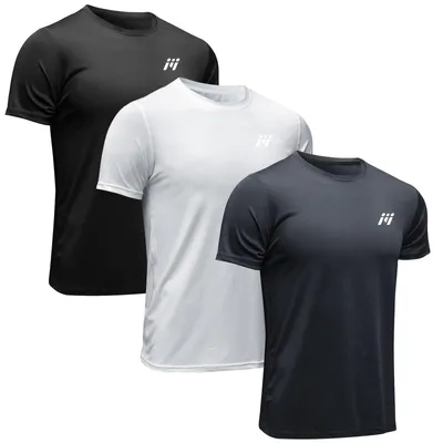 Productafbeelding van MEETWEE Sportshirt voor heren, hardloopshirt met korte mouwen, mesh-functiehemd, ademend