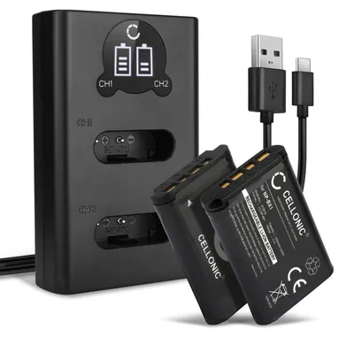 Immagine prodotto di CELLONIC 2x Batteria per Fotocamera Compatibile con Sony Cyber-shot DSC-RX100, Cyber-shot DSC-RX100M3 (RX100 III), HDR-CX405, NP-BX1 – (1090mAh, 3.7V) + Caricabatterie Doppio