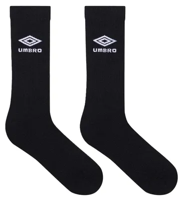 Image de Umbro - Chaussettes de sport « Staple 1/2 » pour homme, en tissu éponge (lot de 3) UO2694 (38 EU - 42 EU) (noir/blanc)
