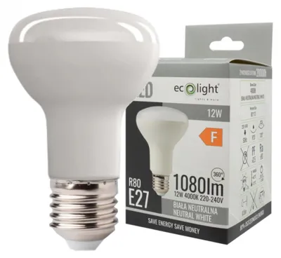 Obrázok produktu pre LED žiarovka R80 E27 12W 4000K 1080lm