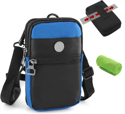 Produktbild von Hüfttas Wasserdicht, Kleine Umhängetasche Nylon, Mit Karabiner für Handy, Für Reisen