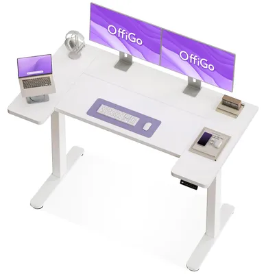 U-förmiger Schreibtisch höhenverstellbar, 120 cm, Weiß