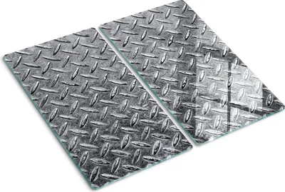 Obrázok produktu pre Sklenená ochranná doska – Kryt varnej dosky – Kryt na indukčnú dosku – 2x30x52 cm – Rýchle čistenie – Tvrdené sklo – Kovový kov