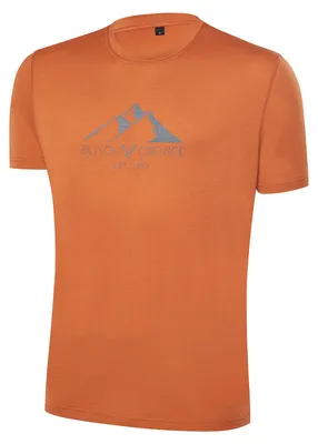 Produktbild von BLACK CREVICE - Herren Merino T-Shirt | Farbe: Apricot Orange | Größe: M