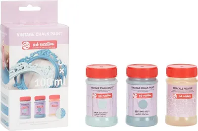 Immagine prodotto di Talens Art Creation Set di colori a gesso vintage 2 blu + vernice crepla
