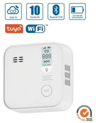 Produktbild von Tuya Kohlenmonoxidmelder mit WIFI, 10 Jahre Sensorlebensdauer, 86,5 x 86,5 x 30,5 mm