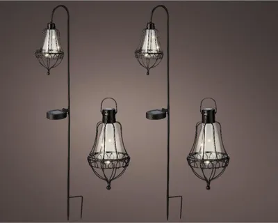 Produktbild von LED-Solarlaternen-Set aus Metall, 4-teilig