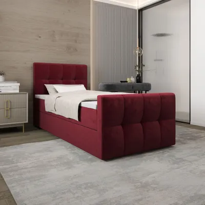 Obrázek produktu pro Jednolůžková boxspringová postel 120x200 ELIONE 1 - červená