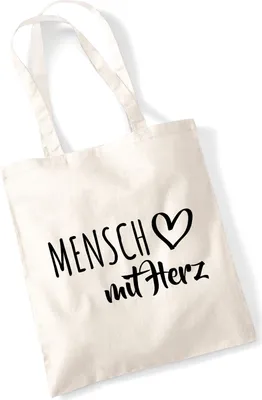 Produktbild von Huuraa Jutebeutel Mensch mit Herz 10 Liter Natural Baumwolle Tasche Geschenkidee