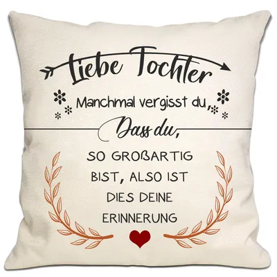 Produktbild von Kissenbezug für die Tochter von Mama und Papa, Geburtstags-/Abschlussgeschenk.