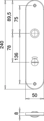 Produktbild von edi Dieckmann Alu-Renovierungsschild-Paar 1206/7875/01 WC 78mm silber eloxiert