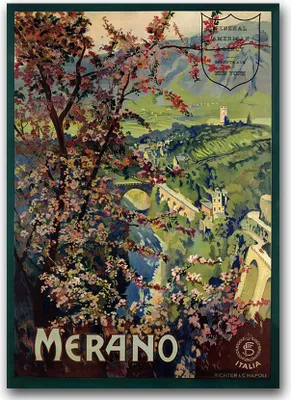 Produktbild von Poster - Canvas - Leinwand - 59,4 cm x 84,1 cm - Fotoposter - Leinwandkunst - Meran Italien